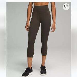 Lululemon Wunder Train High Rise Crop 23" Dark Olive